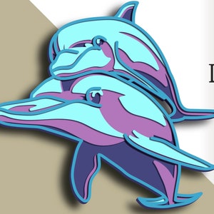 3D Dolphin multilayer SVG/ Dolphin cut file/ 3D layer/ Plywood cutting/ Paper cutting/ SVG file/ 3D mandala plywood