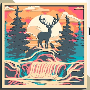 3D Landscape multilayer SVG/ Landscape cut file/ 3D layer/ Plywood cutting/ Paper cutting/ SVG file/ 3D mandala plywood