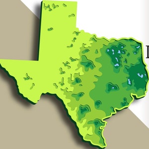 3D Texas State meerlaagse SVG/Texas State gesneden bestand/3D-laag/ Multiplex snijden/ Papier snijden/SVG-bestand/3D-mandalamultiplex