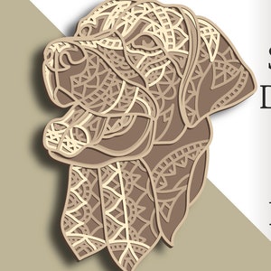3D Labrador multilayer Dog svg/ Labrador cut file/ 3D layer/ Plywood cutting/ Paper cutting/ SVG file/ 3D mandala plywood