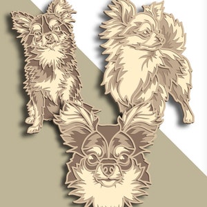 3D Dog Svg Bundle multilayer/ Chihuahua Bundle cut file/ 3D layer/ Plywood cutting/ Paper cutting/ Svg file/ 3D mandala plywood