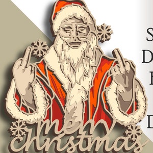 3D Santa multilayer SVG/ Santa cut file/ 3D layer/ Plywood cutting/ Paper cutting/ SVG file/ 3D mandala plywood