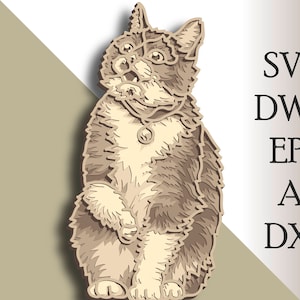 3D Cat Mandala: Multilayer SVG Cut File (Digital Download)