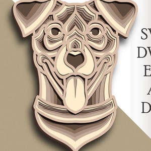 Dog multilayer Dog svg/ Dog cut file/ 3D layer/ Plywood cutting/ Paper cutting/ SVG file/ 3D mandala plywood