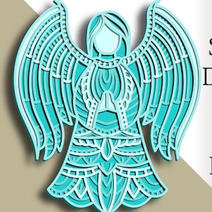 Christmas Angel multilayer SVG/ Christmas Angel cut file/ 3D layer/ Plywood cutting/ Paper cutting/ SVG file/ 3D mandala plywood