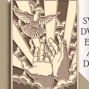 3D Dove multilayer SVG/ Dove cut file/ 3D layer/ Plywood cutting/ Paper cutting/ SVG file/ 3D mandala plywood