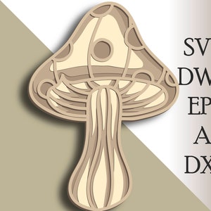 3D Mushrooms multilayer SVG/ Mushrooms cut file/ 3D layer/ Plywood cutting/ Paper cutting/ SVG file/ 3D mandala plywood