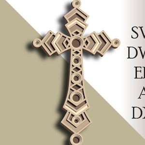 3D Cross multilayer SVG/ Cross cut file/ 3D layer/ Plywood cutting/ Paper cutting/ SVG file/ 3D mandala plywood