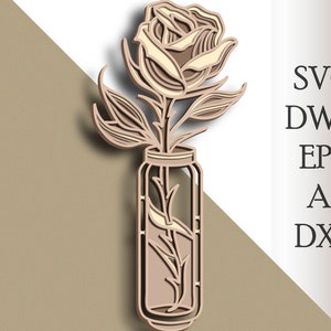 3D Rose multilayer SVG/ Rose cut file/ 3D layer/ Plywood cutting/ Paper cutting/ SVG file/ 3D mandala plywood