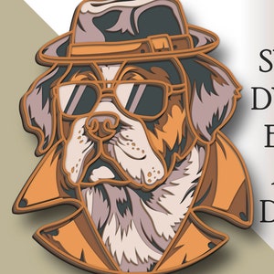3D Saint Bernard multilayer SVG/ Saint Bernard cut file/ 3D layer/ Plywood cutting/ Paper cutting/ SVG file/ 3D mandala plywood