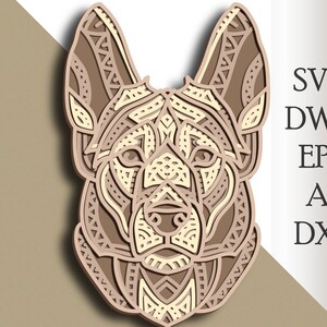 3D Norwegian Elkhound Dog multilayer Dog svg/ Norwegian Elkhound Dog cut file/ 3D layer/ Plywood cutting/ Paper cutting/ 3D mandala plywood