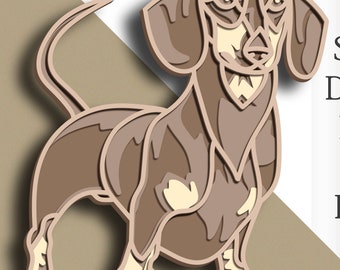 3D Dachshund multilayer Dog svg/ Dachshund cut file/ 3D layer/ Plywood cutting/ Paper cutting/ SVG file/ 3D mandala plywood