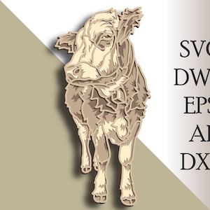 3D Cow multilayer SVG/ Cow cut file/ 3D layer/ Plywood cutting/ Paper cutting/ SVG file/ 3D mandala plywood