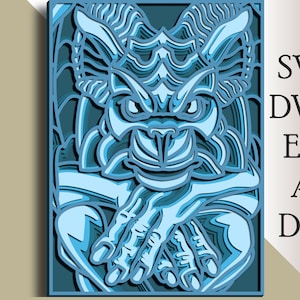 3D Gargoyle multilayer SVG/ Gargoyle Mandala cut file/ 3D layer/ Plywood cutting/ Paper cutting/ SVG file/ 3D mandala plywood