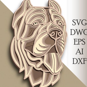 Dog multilayer Dog svg/ Dog cut file/ 3D layer/ Plywood cutting/ Paper cutting/ SVG file/ 3D mandala plywood