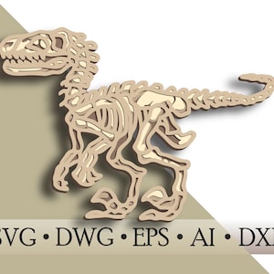 3D T-rex multilayer SVG/ T-rex cut file/ 3D layer/ Plywood cutting/ Paper cutting/ SVG file/ 3D mandala plywood