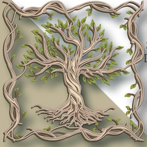 Albero della vita 3D multistrato SVG/ File di taglio dell'albero della vita/ Livello 3D/ Taglio del compensato/ Taglio della carta/ File SVG/ Compensato mandala 3D