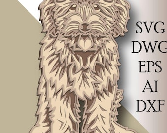 3D Goldendoodle SVG: Multilayer Dog Cut File (Digital Download)