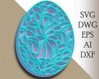 Easter Eggs multilayer SVG/ Easter Eggs cut file/ 3D layer/ Plywood cutting/ Paper cutting/ SVG file/ 3D mandala plywood