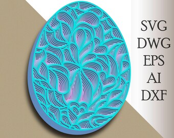 Easter Eggs multilayer SVG/ Easter Eggs cut file/ 3D layer/ Plywood cutting/ Paper cutting/ SVG file/ 3D mandala plywood