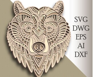 Download Bear Mandala Svg Etsy
