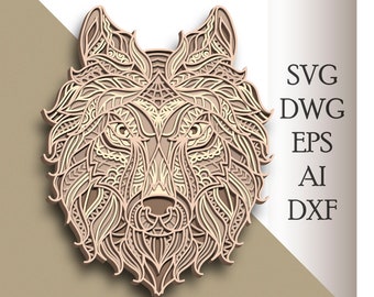 Download Wolf Mandala Svg Etsy