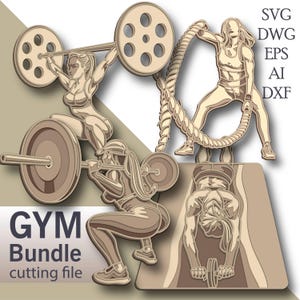 Gym Bundle multilayer Svg/ Gym Bundle cut file/ 3D layer/ Plywood cutting/ Paper cutting/ Svg file/ 3D mandala plywood
