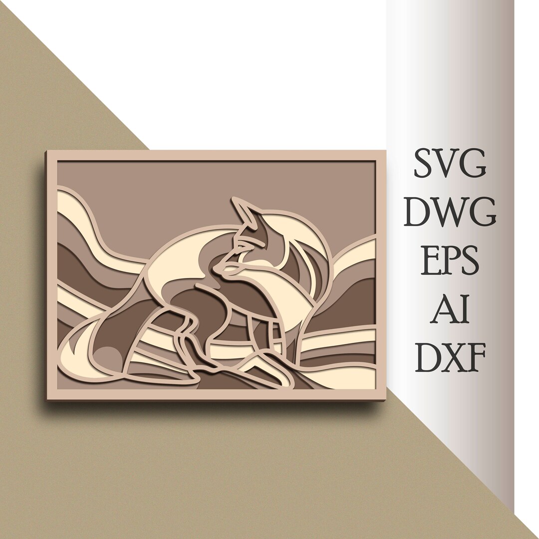 Fox Multilayer SVG/ Fox Cut File/ 3D Layer/ Plywood Cutting/ Paper ...