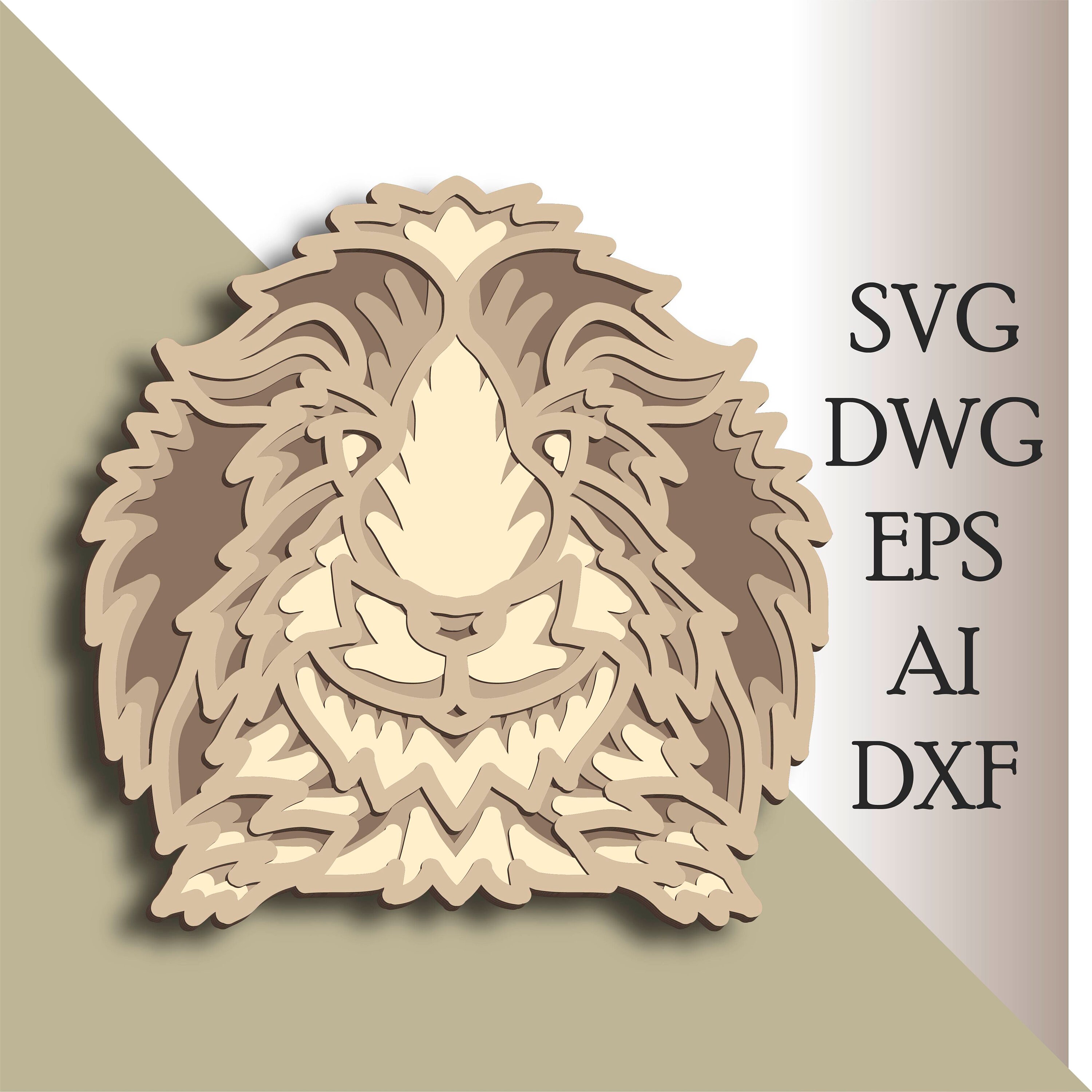 3D Guinea Pig multilayer SVG/ Guinea Pig cut file/ 3D layer/ Plywood cutting/ Paper cutting/ SVG file/ 3D mandala plywood