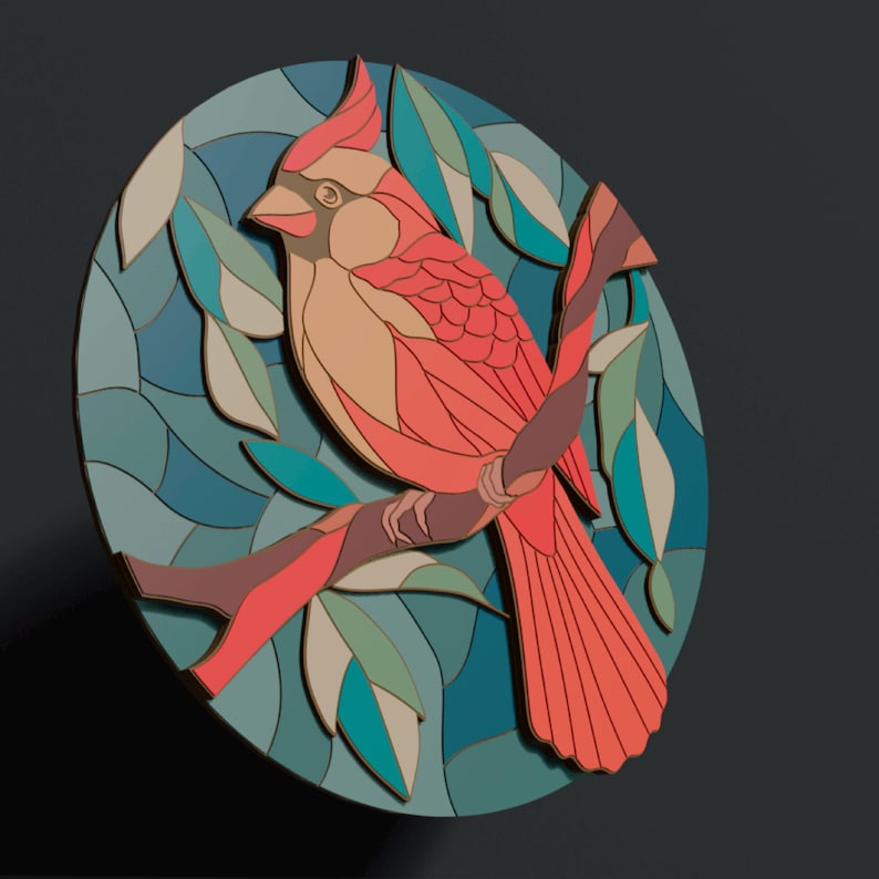 Cardinal Cut File Multilayer Cardinal SVG. Laser Cut File. Layer Construction. Plywood ...