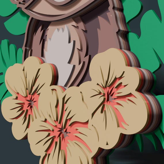 Raccoon Multilayer SVG. Laser Cut File. Layer Construction