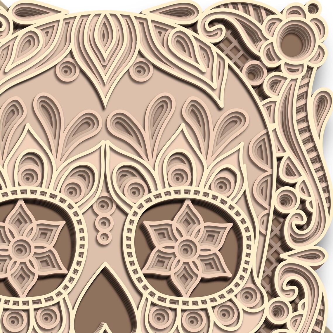 Download Sugar Skull meerlaagsJEG/ Skull Mandala cut file/ 3D layer ...