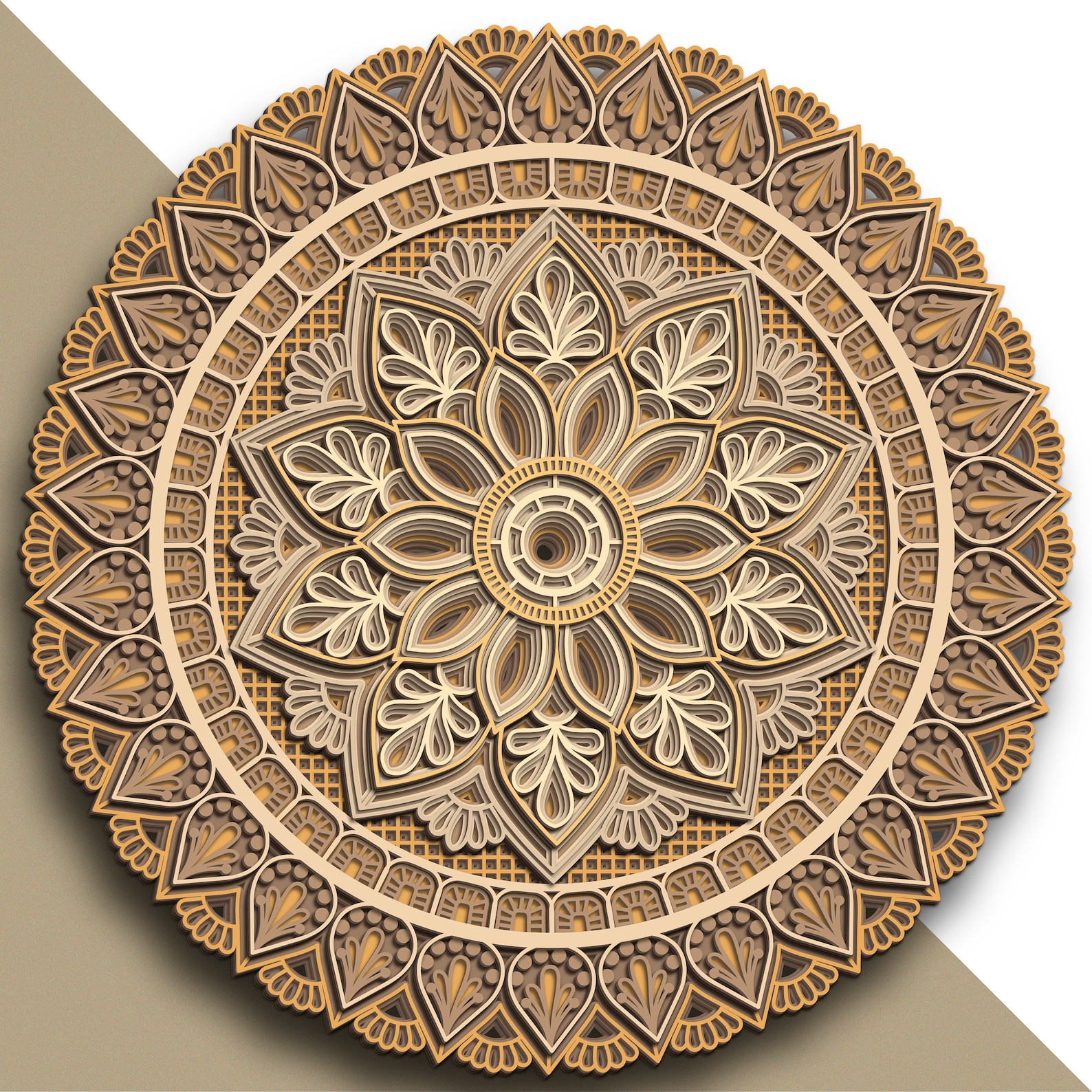 Download Mandala multilayer SVG/ Mandala cut file/ 3D layer/ Plywood | Etsy