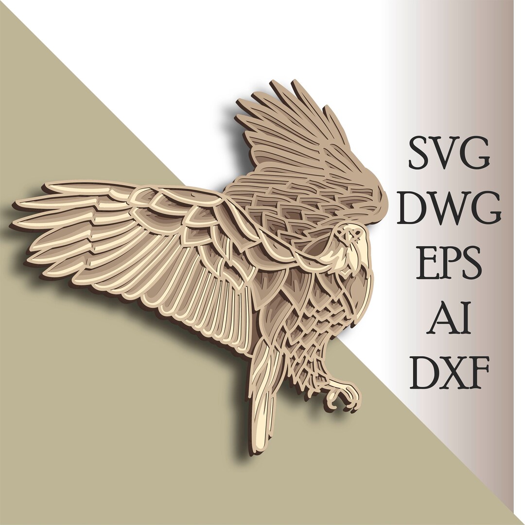 Eagle Multilayer SVG/ Eagle Cut File/ 3D Layer/ Plywood Cutting/ Paper ...