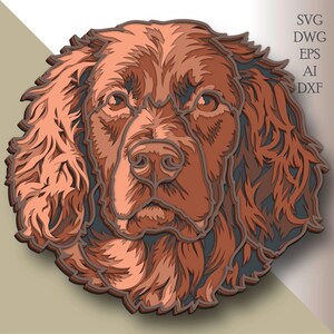 Svg chien Boykin Spaniel multicouche / Fichier de coupe chien / couche 3D / Découpe de contreplaqué / Découpe de papier / Fichier SVG / contreplaqué de mandala 3D