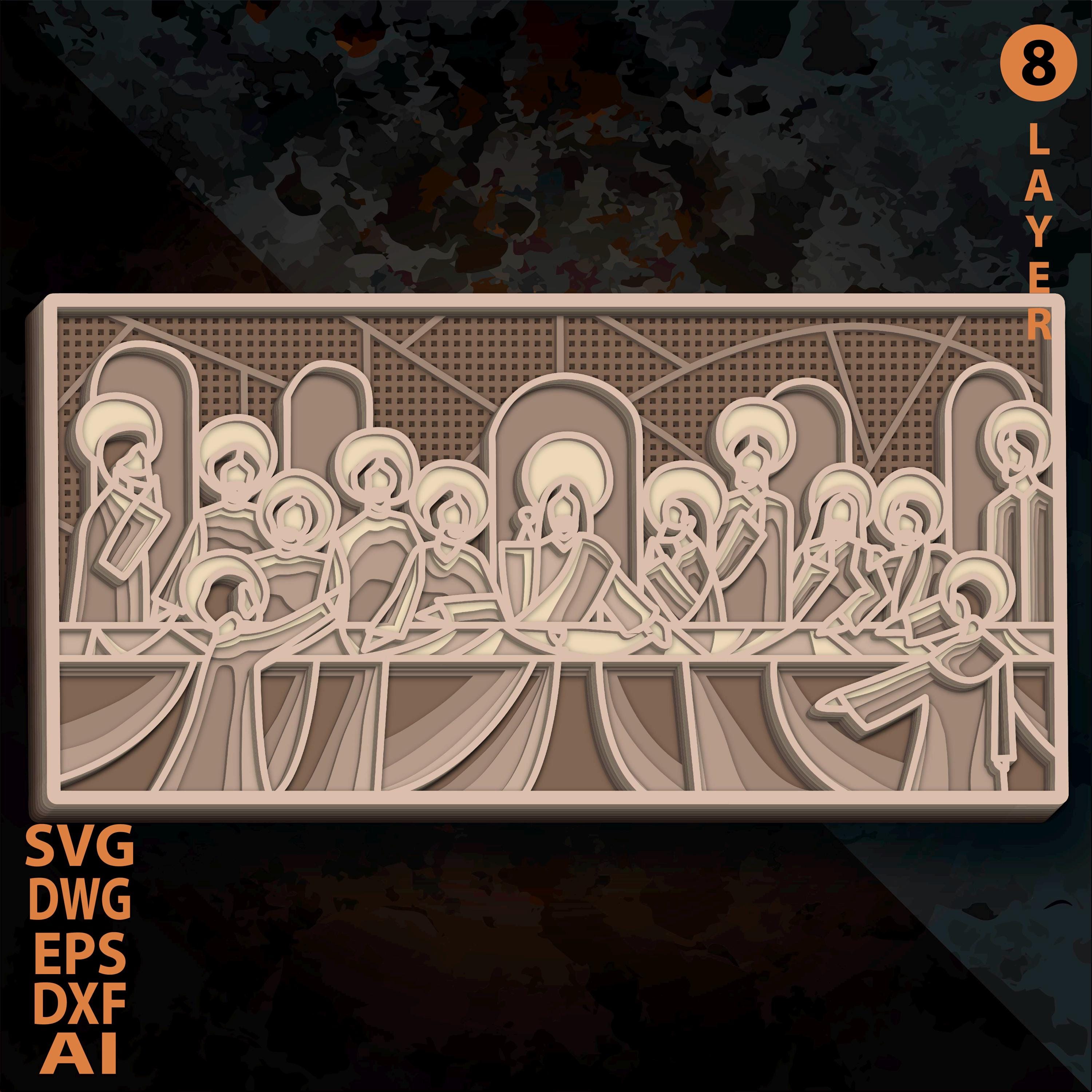 The Last Supper Multilayer SVG. Laser Cut File. Layer Construction
