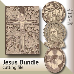 Jesus Bundle geschnitten Datei / 3D Schnittmuster / Sperrholz geschnitten / Papier schneiden / schneiden Datei / 3D Mandala Sperrholz