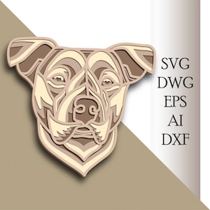 Dog multilayer Dog svg/ Dog cut file/ 3D layer/ Plywood cutting/ Paper cutting/ SVG file/ 3D mandala plywood