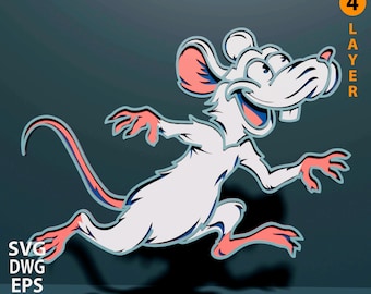 Rat multilayer SVG. Laser cut file. Layer construction. Plywood cutting. CNC. Mandala plywood