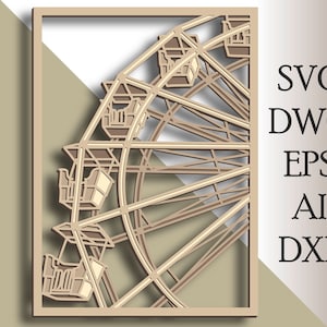 Riesenrad multilayer SVG/ Riesenrad Schnittdatei/ 3D Schicht/ Sperrholzzuschnitt/ Papierschnitt/ SVG-Datei/ 3D Mandala Sperrholz