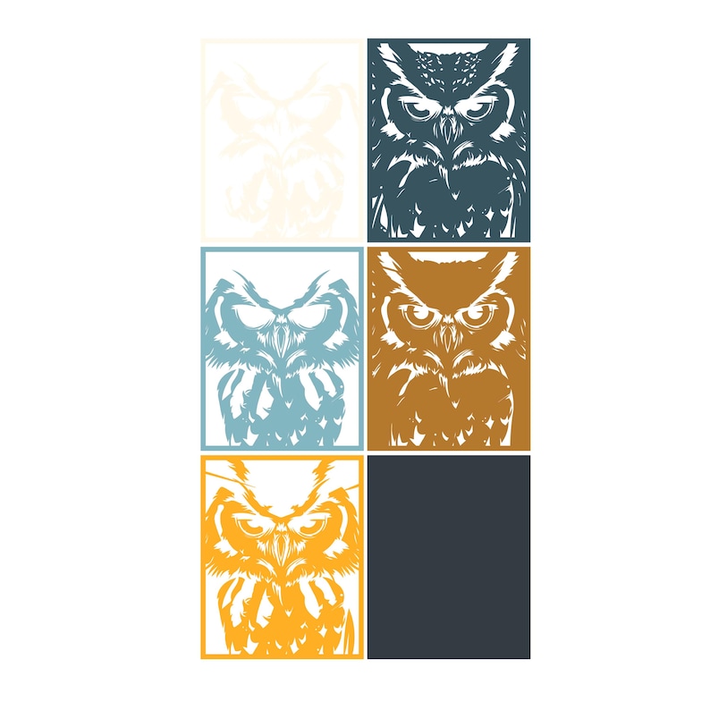Owl Block Graphics Owl Multilayer SVG. Laser Cut File. 6 Layer Construction. Plywood ...