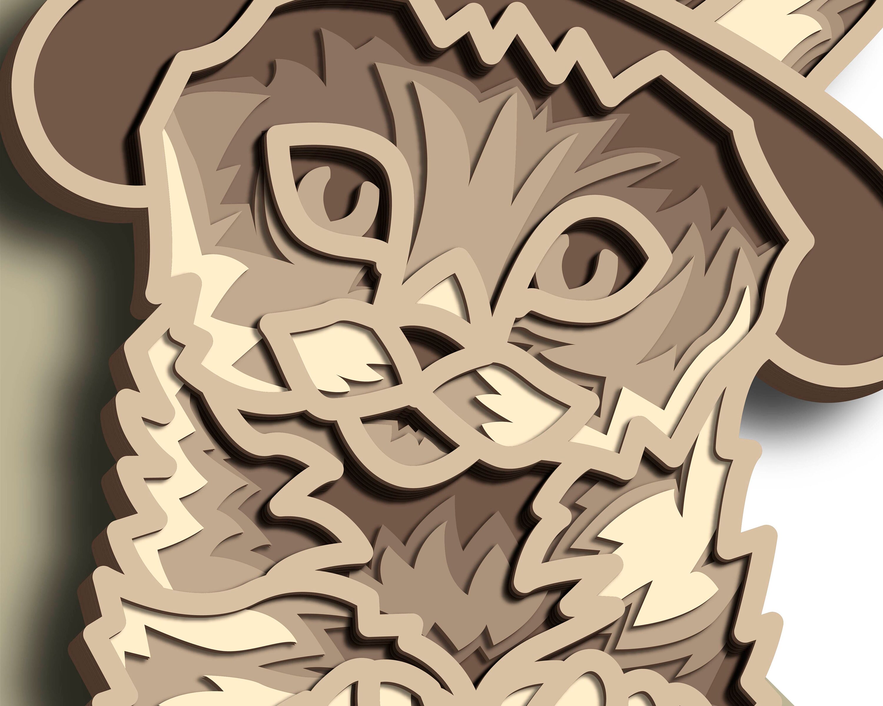 Cat Multilayer SVG/ Cat Cut File/ 3D Layer/ Plywood Cutting/ | Etsy