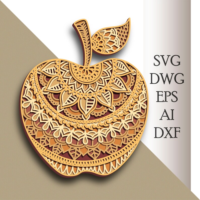 Download Apple Multilayer Svg Apple Cut File 3d Layer Plywood Cutting Paper Cutting Svg File 3d Mandala Plywood Art Collectibles Digital Tomtherapy Co Il