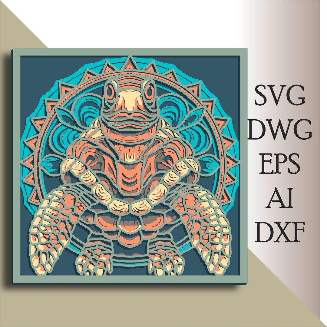 3D Turtle Multilayer SVG/ Turtle Cut File/ 3D Layer/ Plywood Cutting ...
