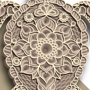 Turtle multilayer SVG/ Turtle cut file/ 3D layer/ Plywood cutting/ Paper cutting/ SVG file/ 3D mandala plywood image 4