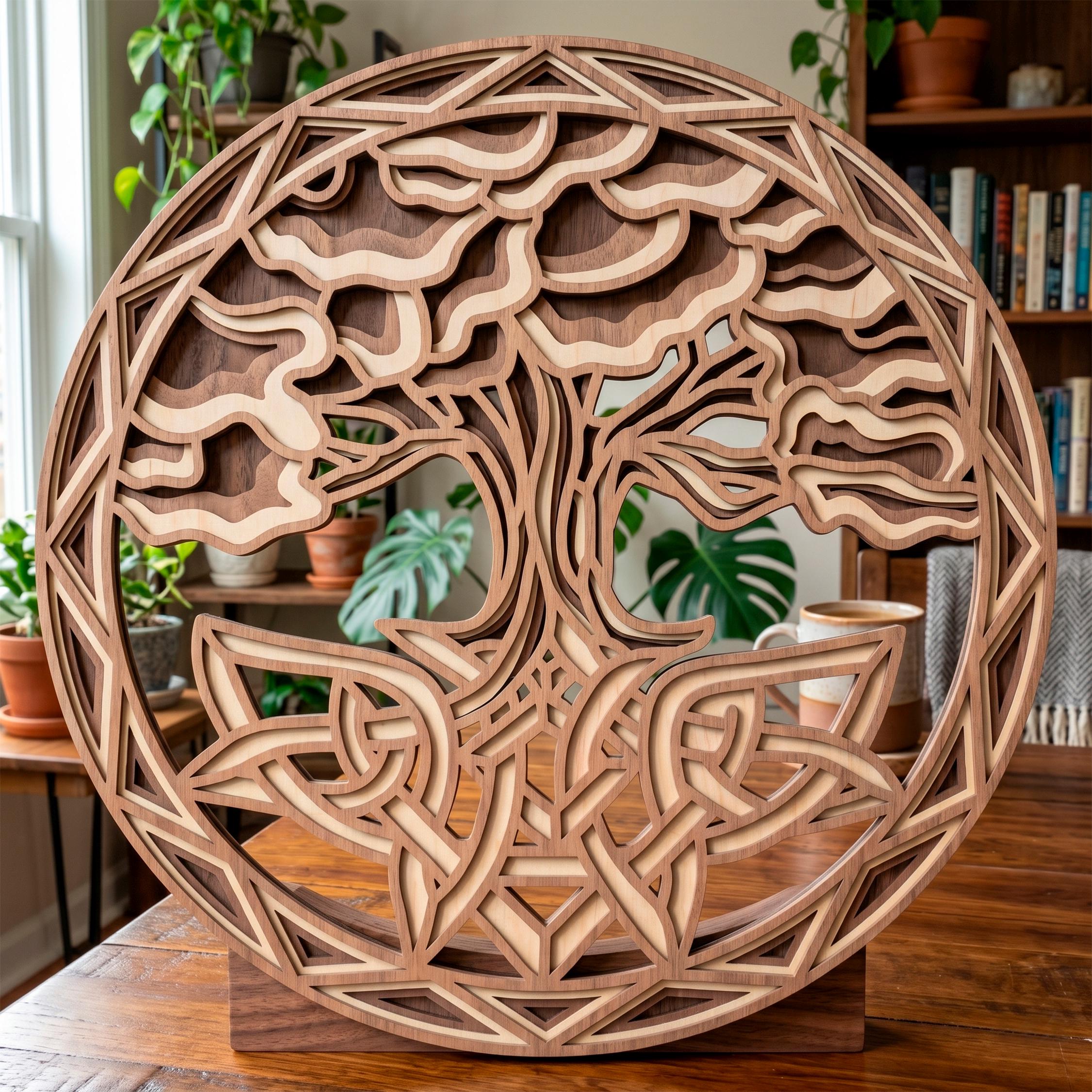 Tree of Life Multilayer SVG. Laser Cut File. Layer Construction