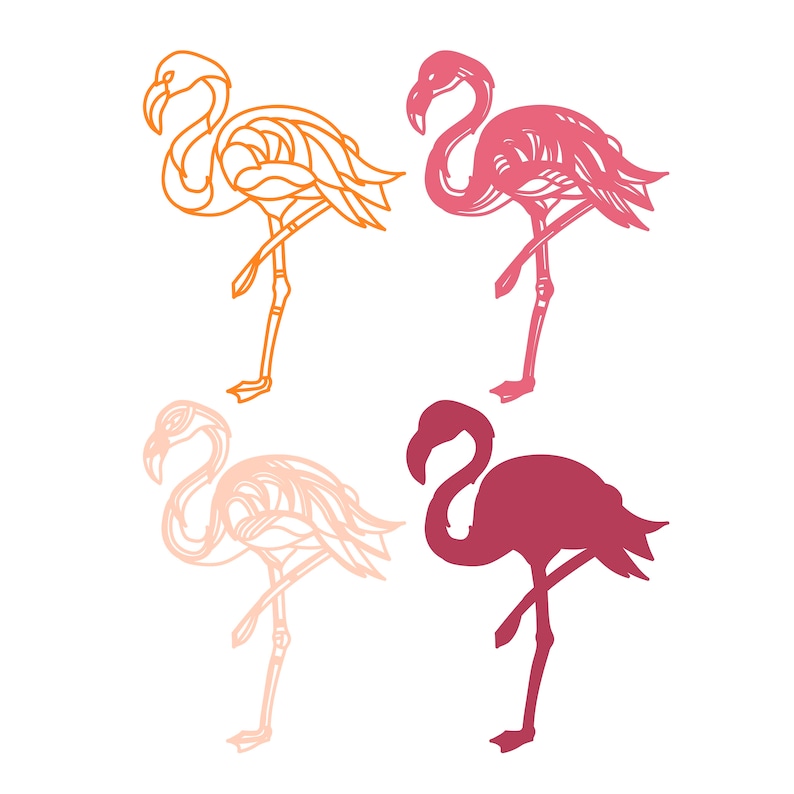 Flamingo multilayer SVG/ Flamingo cut file/ 3D layer/ Plywood cutting/ Paper cutting/ SVG file/ 3D mandala plywood 画像 2