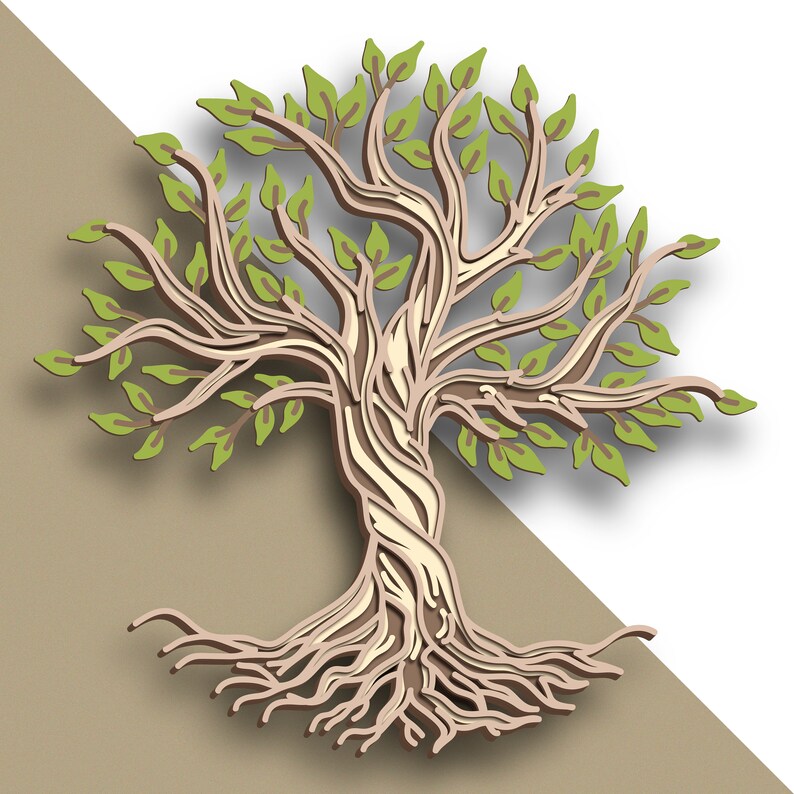 Tree of Life multilayer SVG Tree of Life cut file 3D layer Plywood cutting Paper cutting SVG file 3D mandala plywood