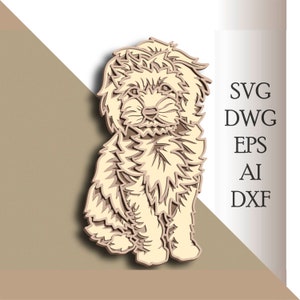Goldendoodle cane multistrato svg/file di taglio Goldendoodle/strato 3D/taglio compensato/taglio carta/file SVG/compensato mandala 3D