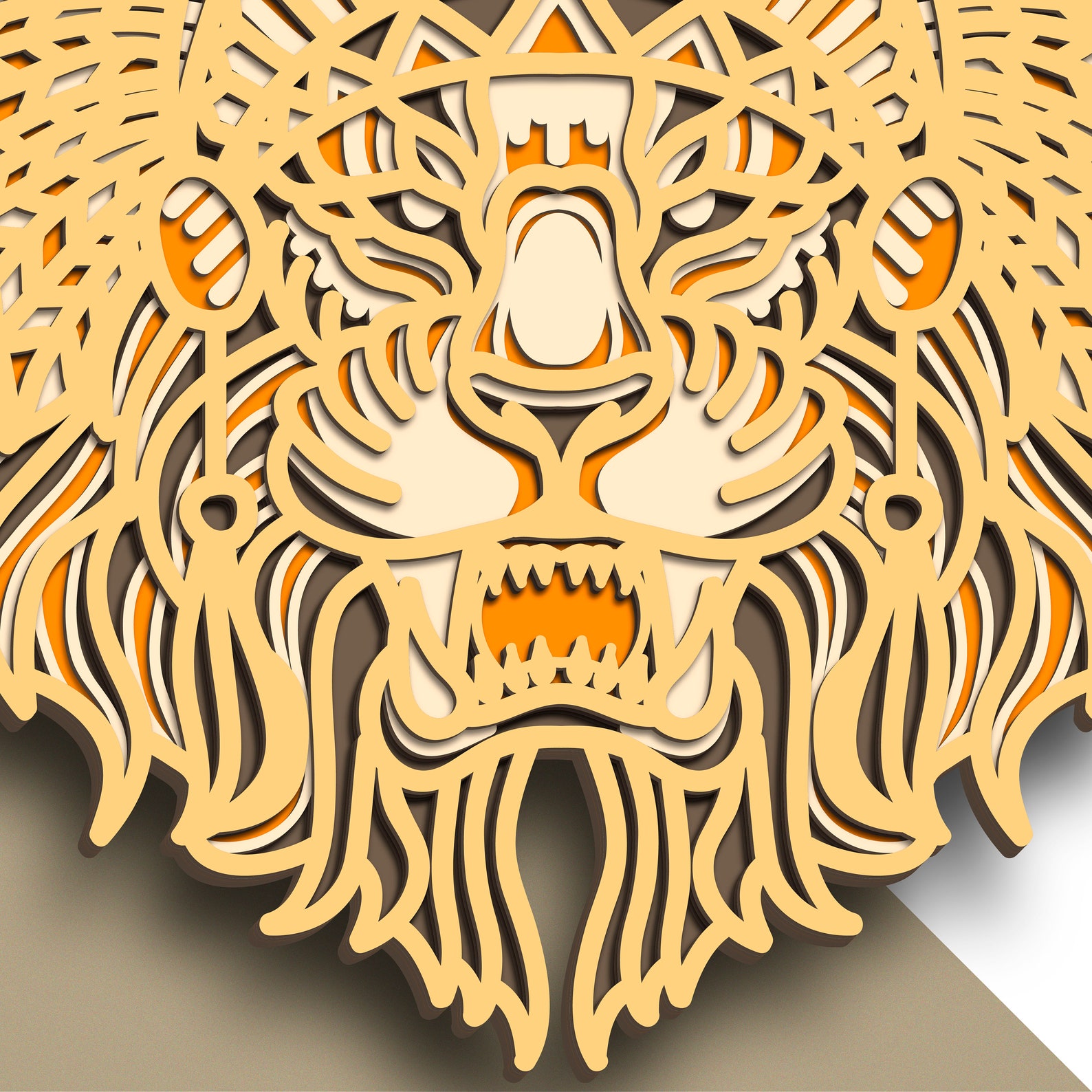 Download Cabeza de tigre multicapa SVG / Tiger cut file/ 3D layer ...